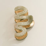 Wavy Matte Claw Clip with Gold Accents