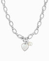 Glossy Heart Twist Chain Toggle Necklace