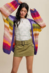 Rainbow Hand-Crochet Open Cardigan LSW0620