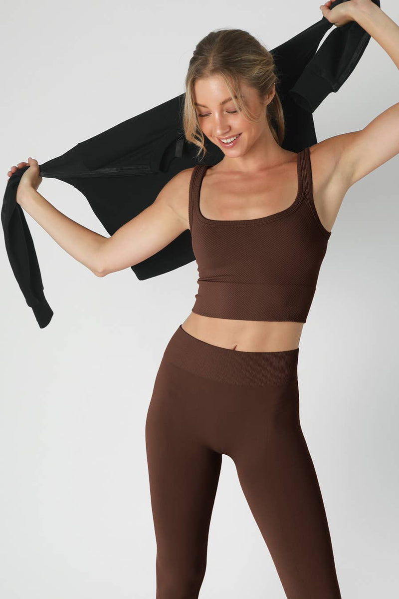 Nikibiki Scoop Chevron Ribbed Crop Top