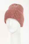 Ribbed Knitted Beanie: Rust