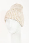 Ribbed Knitted Beanie: Mauve