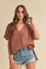 Ellen V- Neck Linen Top