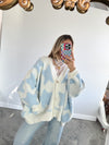 I'm a Star Oversized Cardigan: Baby Blue