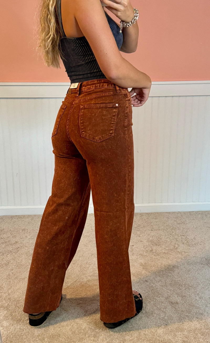 Judy Blue Pumpkin Spice Wide Leg Jean