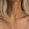 18K Gold Sun Opal Pendant Necklace