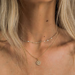 18K Gold Sun Opal Pendant Necklace