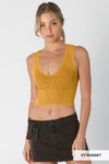 Nikibiki Vintage Plunge V-Neck Seamless Crop Top