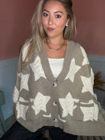 Starry Dreams Chunky Oversized Cardigan: Taupe