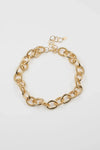 18 Gold Twisted Chain Link Statement Necklace