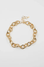 18 Gold Twisted Chain Link Statement Necklace