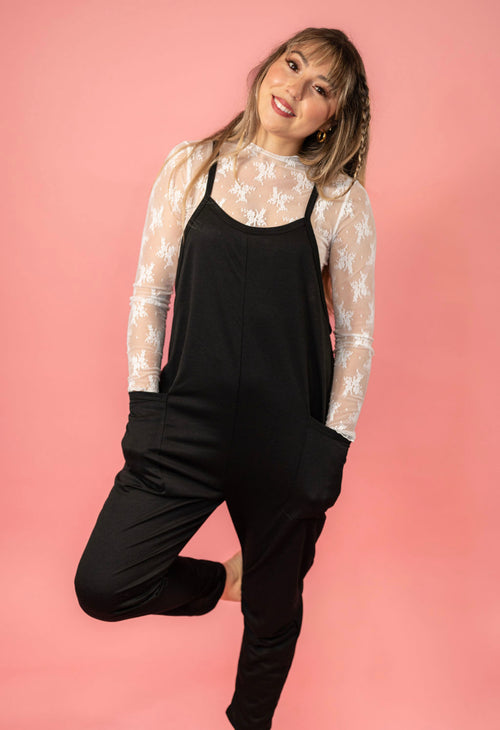Lace Mesh Mockneck Top