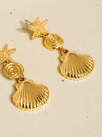 Vesta 18K Gold Non-Tarnish Summer Seashell Earring