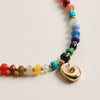 Colorful Beaded Necklace with Gold Letter Charm - 16 Assorted Pack