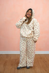 Heavy and Oversized Floral Fleece Pants