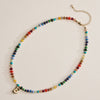 Colorful Beaded Necklace with Gold Letter Initial