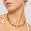 Waterproof Gold Chunky Oval Necklace