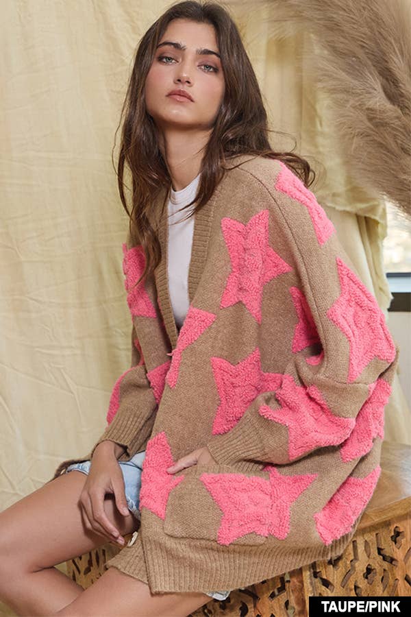 I'm a Star Oversized Cardigan: Pink