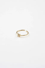 18K Gold Shiny Adjustable Initial Ring - Set of 16