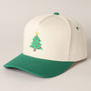 Christmas Tree Embroidery Canvas Baseball Cap
