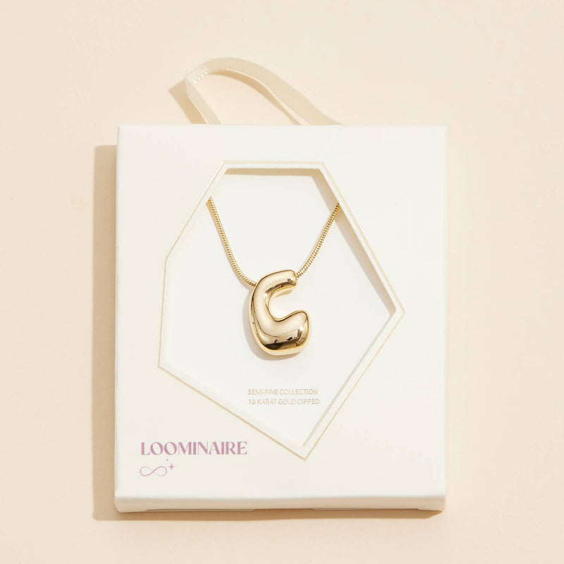 16 Assorted Pack of Bubble Design Initial Short Necklaces