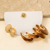 3Pc Acetate And Metallic Hoop Earrings Set