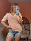 Washed Away Wide V Neck Tee