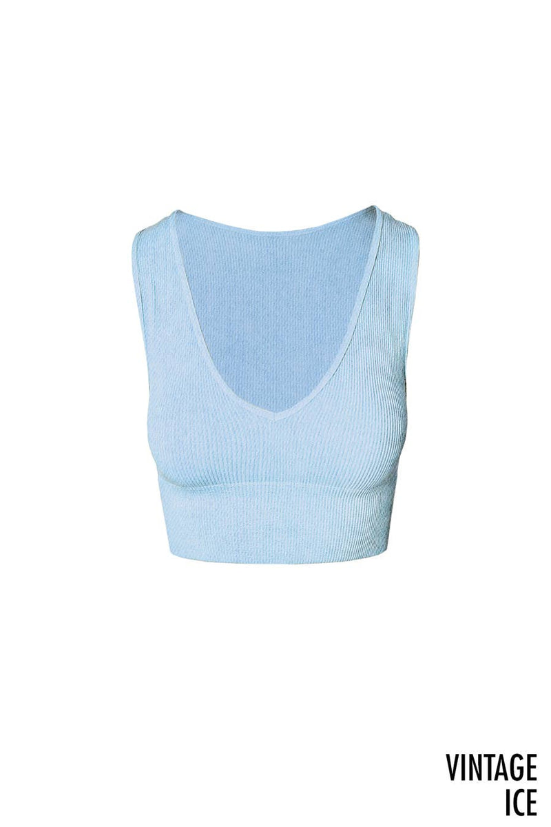 Nikibiki Vintage Plunge V-Neck Seamless Crop Top