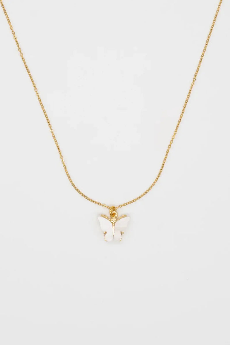 Waterproof Butterfly Pendant Necklace