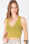 Nikibiki Vintage Plunge V-Neck Seamless Crop Top