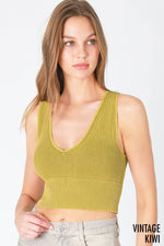 Nikibiki Vintage Plunge V-Neck Seamless Crop Top