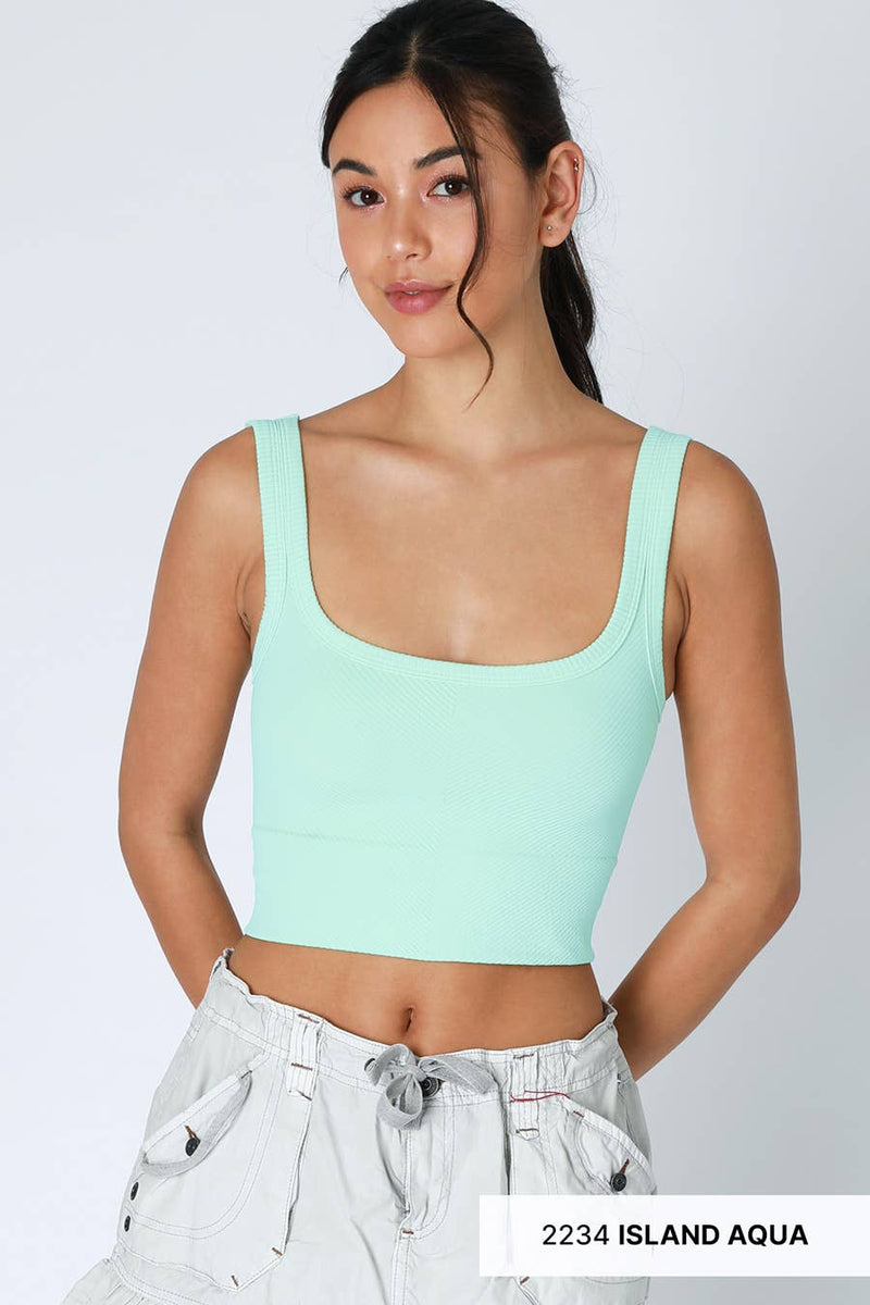 Nikibiki Scoop Chevron Ribbed Crop Top