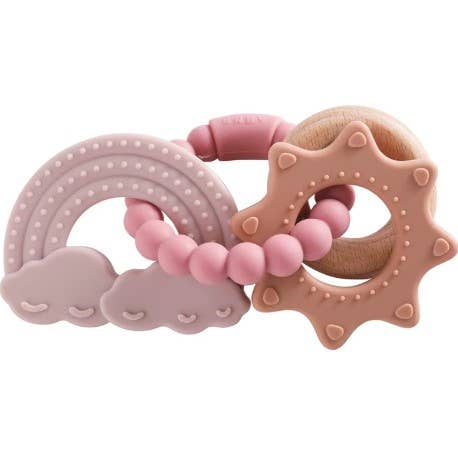 Catalina Rattle Teether Silicone and Beechwood