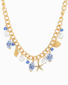 Sea Life Marine Blue Fish Ceramic Charm Necklaces