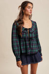 Green Plaid Holiday Blouse