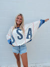 USA Lightweight Crewneck: Cream