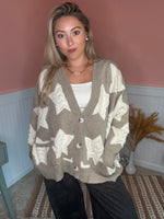 Starry Dreams Chunky Oversized Cardigan: Taupe