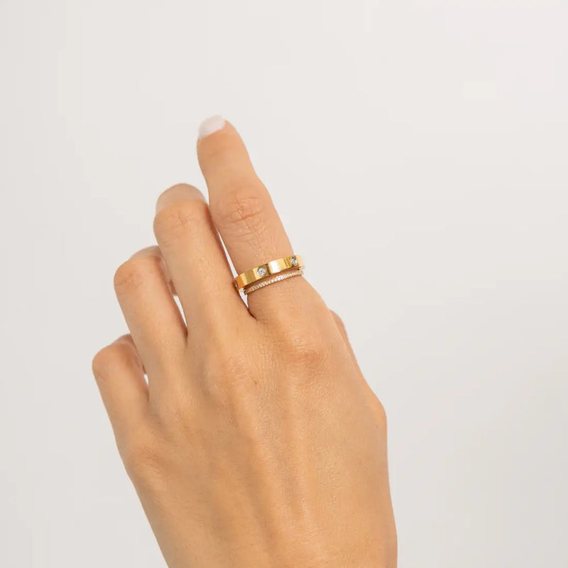 Waterproof Gold Diamond Ring Band