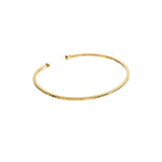 24K Gold Adjustable Thin Hammered Bangle