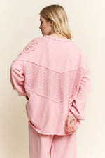 Soft Boheme Lace Terry Top: Cupcake Pink