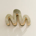 Wavy Matte Claw Clip with Gold Accents