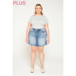 Mica Super High Rise Raw Hem Mid Length Shorts