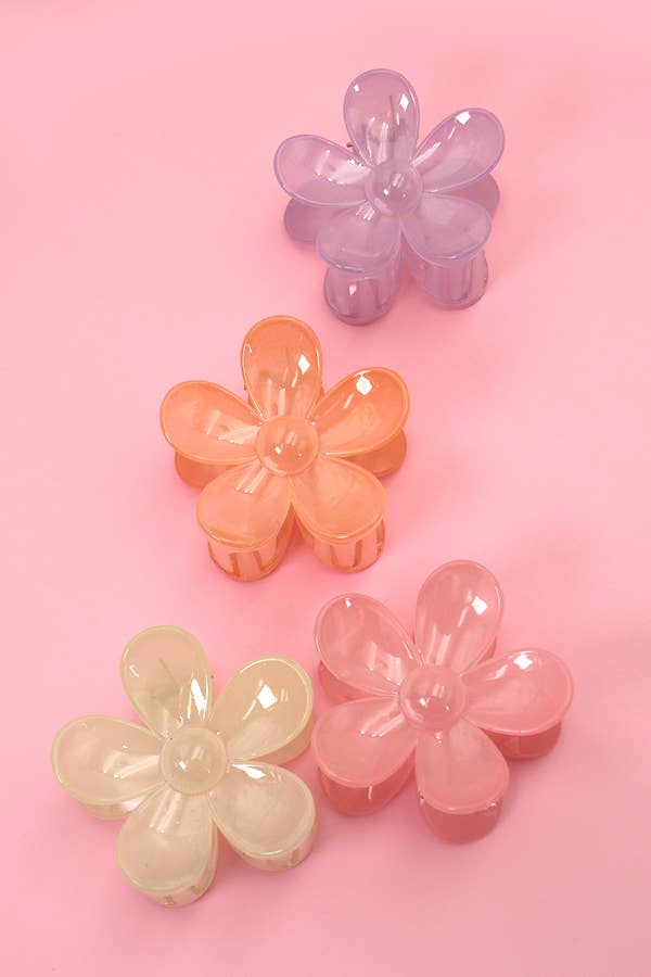 OVERSIZE MATTE FLOWER HAIR CLAW CLIPS | 40H459