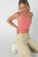 Nikibiki Vintage One Shoulder Crop Top