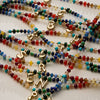 Colorful Beaded Necklace with Gold Letter Charm - 16 Assorted Pack