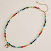 Colorful Beaded Necklace with Gold Letter Charm - 16 Assorted Pack