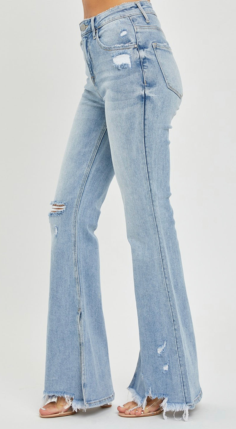 Risen High Rise Slit Flare Jean