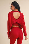 Cotton Slub Cutout Back Long Sleeve Layering Top