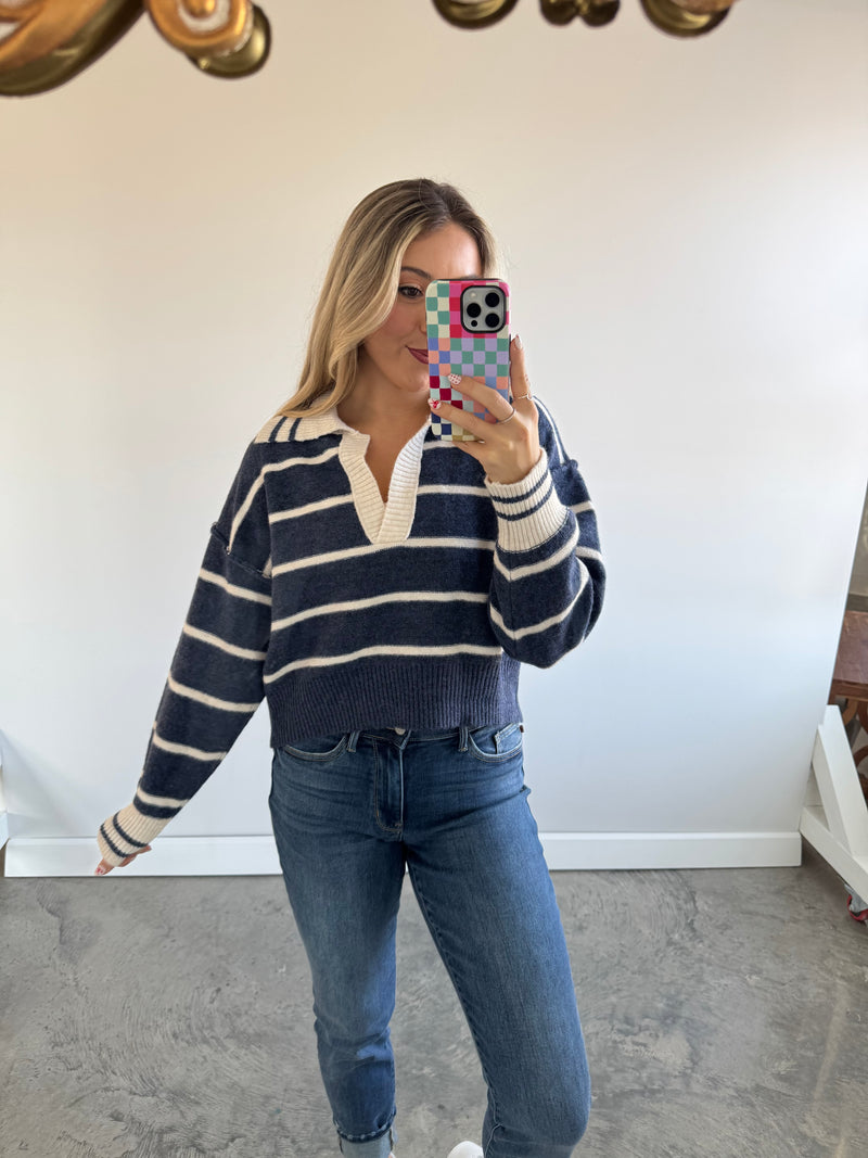 Blue Collar Stripe Sweater