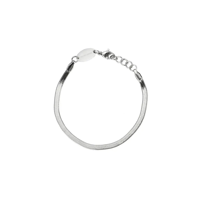 Waterproof Silver Dainty Herringbone Bracelet